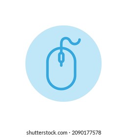 Icono azul del ratón sobre fondo blanco