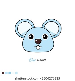Blue mouse on white background