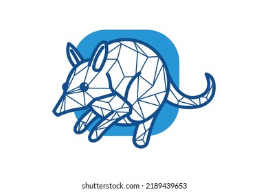 Blue mouse polygonal vector design