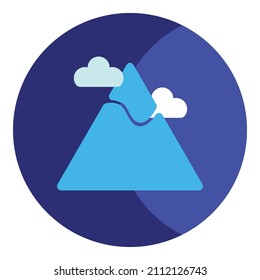 Blue Moutain vector with clouds in the sky