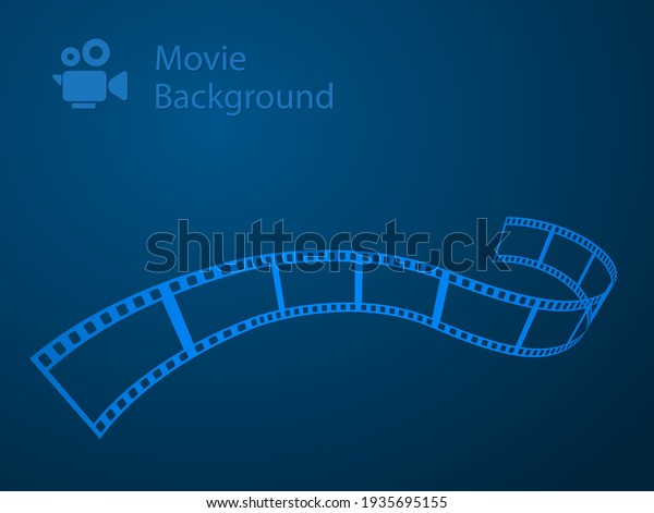 blue\
movie abstract background with film strip and\
camera