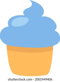 Blue muffin, illustration, vector on a white background.
