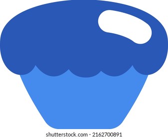 Blue muffin, illustration, vector on a white background.