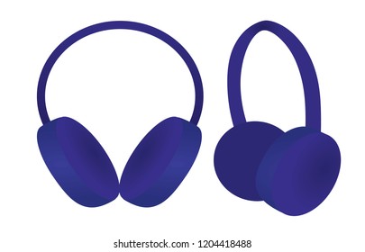 Blue muffs. vector illustration