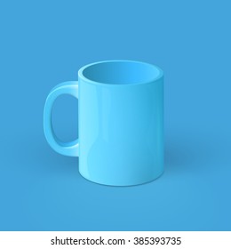 Blue mug template.