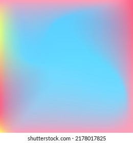 Blue Multicolor Yellow Liquid Neon Background. Pastel Rainbow Curve Happy Purple Gradient Backdrop. Green Pink Dynamic Wavy Blurry Texture. Fluid Light Color Water Blurred Swirl Gradient Mesh.