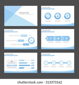 Blue Multipurpose Infographic elements and icon presentation flat design set for advertising marketing brochure flyer leaflet