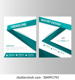 Blue multipurpose presentation brochure flyer template flat design set 