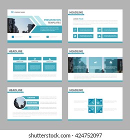 Blue multipurpose presentation templates Infographic elements flat design set for brochure flyer leaflet marketing advertising