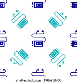 Icono de la guía de audio del Museo Azul aislado en fondo blanco. Auriculares para excursiones.  Vector