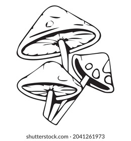 blue mushroom nature icon vector
