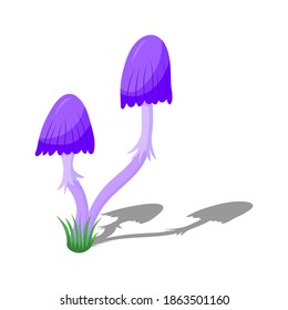 blue mushroom, toadstool, vector illustration