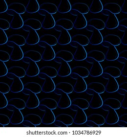 Blue mushrooms pattern on black background