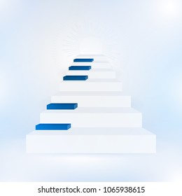 Blue music concept with piano on white background, vector illustration