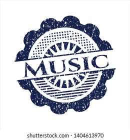 Blue Music distressed rubber seal