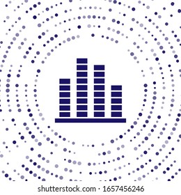 Blue Music equalizer icon isolated on white background. Sound wave. Audio digital equalizer technology, console panel, pulse musical. Abstract circle random dots. Vector Illustration