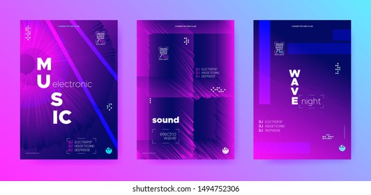 Blue Music Motion. Dj Party. Pink Music Movement. Electro Beat. Purple Flyer Dj. Neon Beats. Violet Electronic Music.