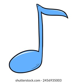blue music note icon illustration isolated vector	
