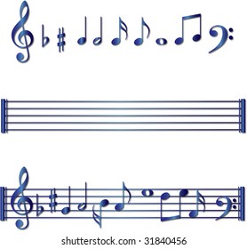Blue music notes