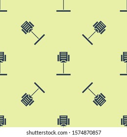 Blue Music stand icon isolated seamless pattern on yellow background. Musical equipment.  Vector Illustration