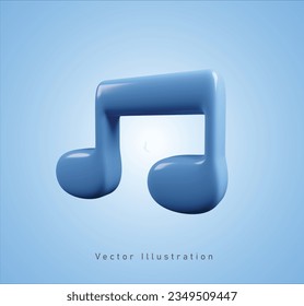 blue music tone in 3d vector illustration