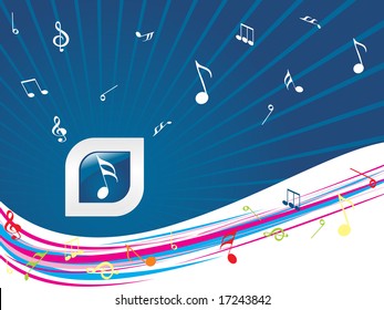 blue musical background illustration