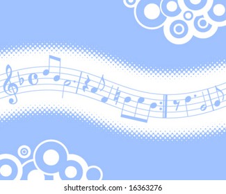 blue musical halftone background