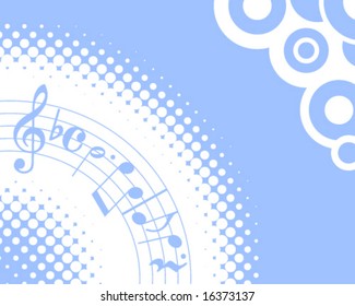 blue musical halftone background