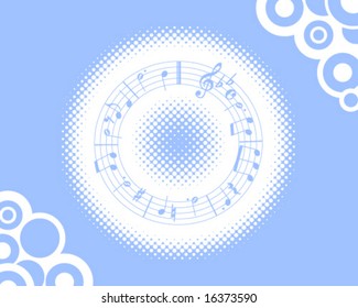 blue musical halftone background