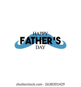 Blue Mustache Happy Father’s Day Typography Design