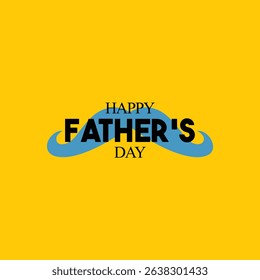 Blue Mustache Happy Father’s Day Typography Design