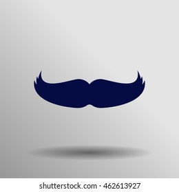 blue Mustache Icon button logo symbol concept high quality on the gray background