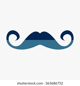 Blue Mustaches icons set