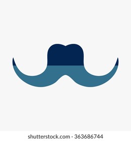 Blue Mustaches icons set