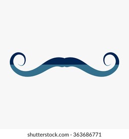Blue Mustaches icons set