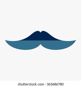 Blue Mustaches icons set