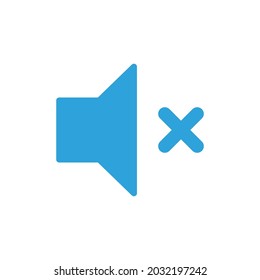 Icono de silenciar azul para aplicaciones y sitios web