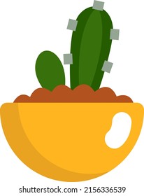 Blue myrtle cactus, illustration, vector on a white background.