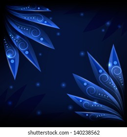 Blue mystic illustration with decorative pattern