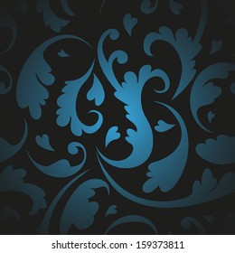 blue mystical seamless pattern