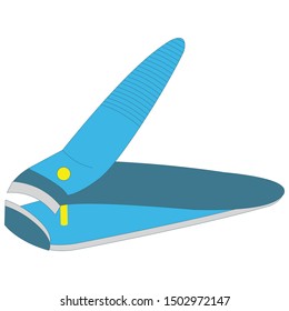 Blue Nail Cutter - Cartoon Vector Image