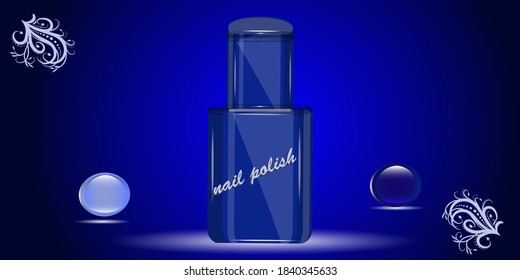 Blue nail polish - abstract background - vector. Fashion. Beauty saloon.