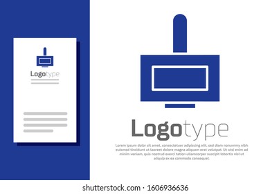 Blue Nail polish bottle icon isolated on white background. Logo design template element. Vector Illustration