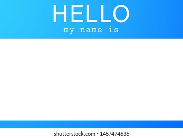 Blue name tag. Hello my name is - sticker