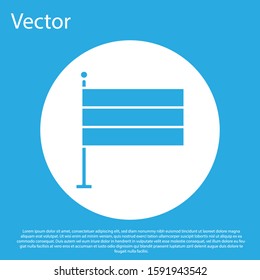 Blue National Germany flag icon isolated on blue background. White circle button. Vector Illustration