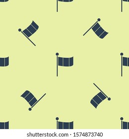 Blue National Ireland flag icon isolated seamless pattern on yellow background.  Vector Illustration