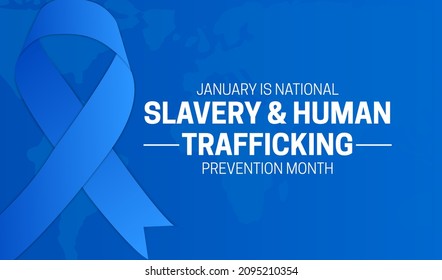 Blue National Slavery And Human Trafficking Prevention Month Background Illustration Banner