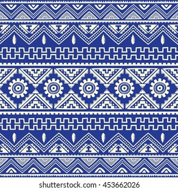 blue native american ethnic pattern theme vector art