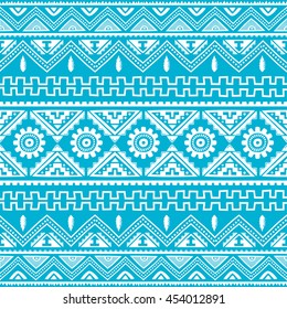 Blue Native American Ethnic Pattern Theme Vector Art