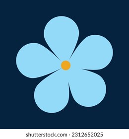 Blue natural chamomile vector flower vector illustration 